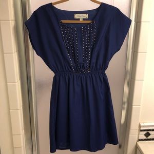 Deep Blue cinched waist dress